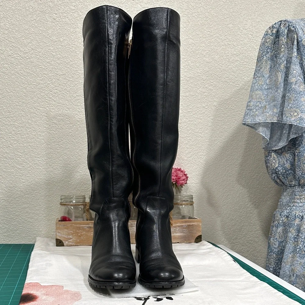Michael Kors Black Leather Over the Knee Boots - Picture 1 of 12